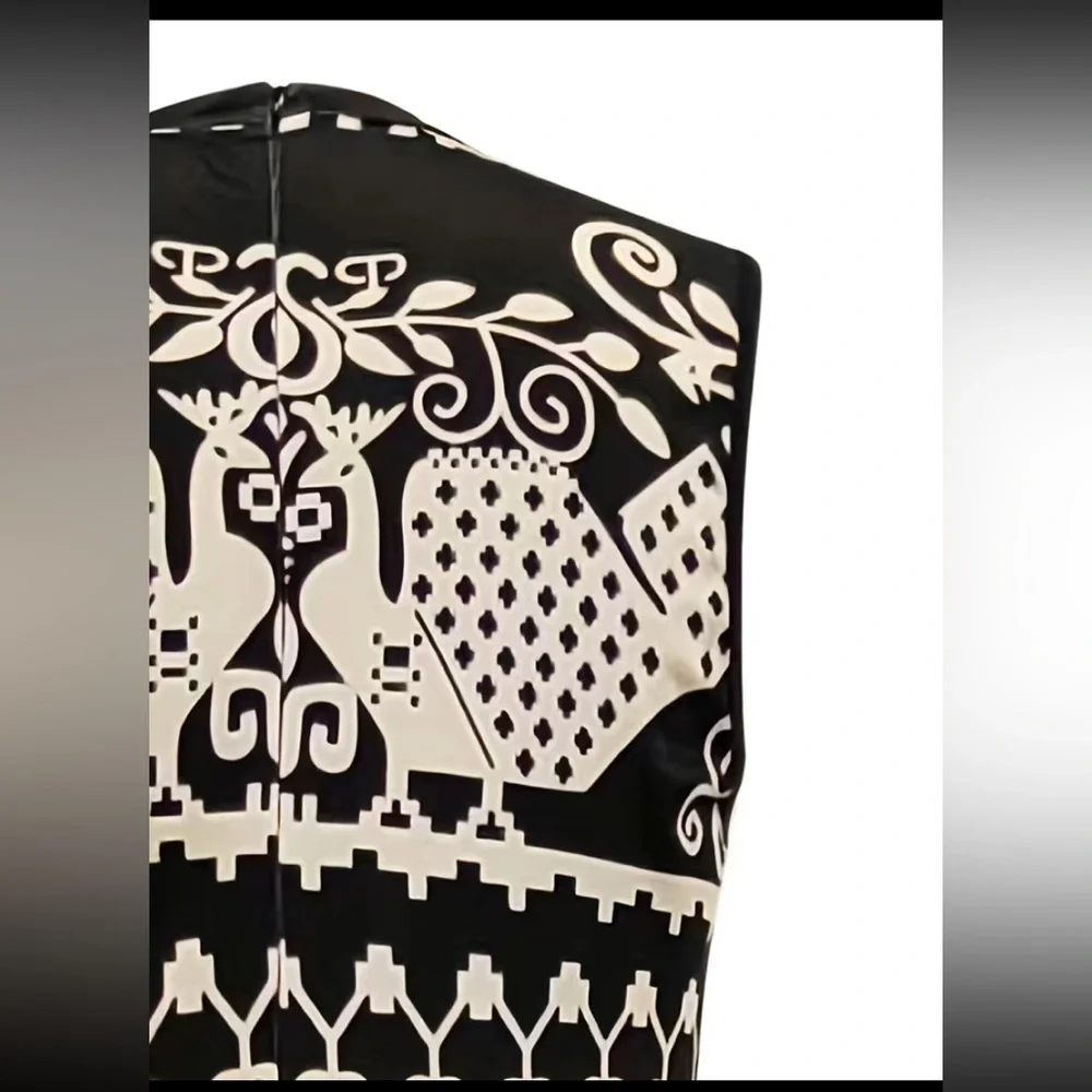 PLUS TRIBAL PRINT MOCK NECK WIDE LEG JUMPSUIT - Picture 4 of 8